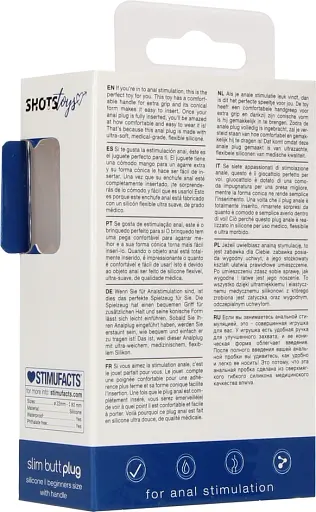 Анальна пробка ShotsToys Slim Butt Plug 8.3 см (синій) - фото 8