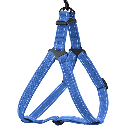 Шлея для собак Barksi Cotton Стандарт Рефлекторна М 45-56х2 см лазурно-синя - фото 1