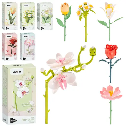 Конструктор Цветок, 655042-43-44-48-53-55, от 20 см, (в ассортименте) - фото 5