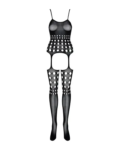 Бодістокінг Obsessive Bodystocking G310 топ панчохи підв'язки круглі вирізи S/M/L - фото 5