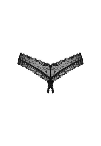 Стринги с открытым доступом Obsessive Medilla XS/S черный - фото 6