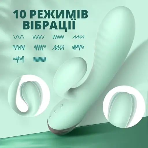 Вібратор I’MCUM Air Lover із функцією збільшення надуванням Зелений (IM-ZDB299) - фото 5