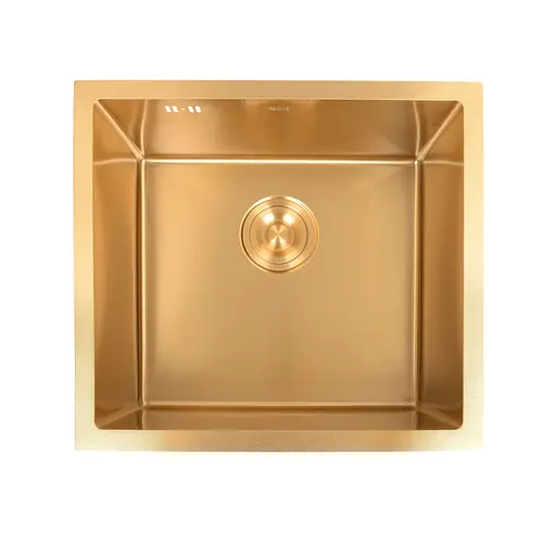 Кухонная мойка золотая из нержавеющей стали 50 см под столешницу Nett NG-5045, Золотой - фото 1