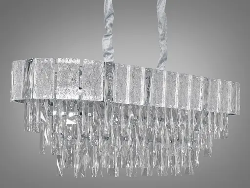 Ексклюзивна підвісна кришталева люстра овальної форми, 10 ламп, хром - фото 4