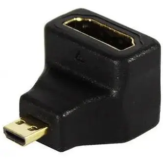 Перехідник 2E тато micro Hdmi мама Hdmi кутовий gold пластик