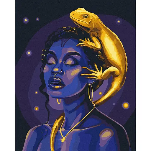 Картина по номерам на подрамнике Brushme Тотемная ящерица Соломия Ковальчук