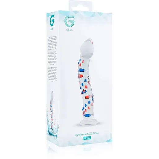Скляний дилдо з вигинами і малюнком Gildo Glass Dildo No. 3 - фото 6