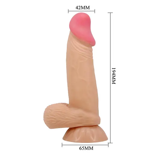 Фалоімітатор Baile Sliding Skin Bendable 7.6'' 19.4 см тілесний - фото 9