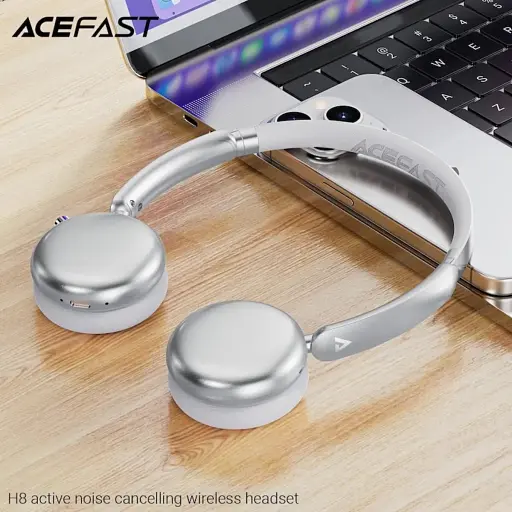 Беспроводные наушники Acefast H8 active noise cancelling wireless headset Silver - фото 7