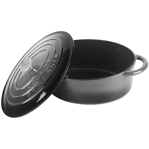 Каструля чавунна емальована овальна з кришкою Heinner сіра (HR-ZVC-S29OV) - фото 3
