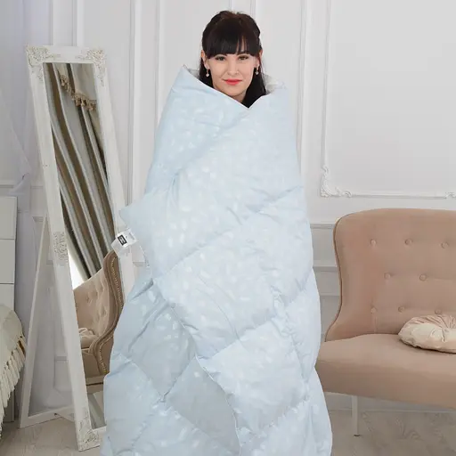Одеяло пуховое MirSon Karmen №1855 Bio-Blue, 90% пух, двуспальное, 205x172, голубое (2200003014266) - фото 17