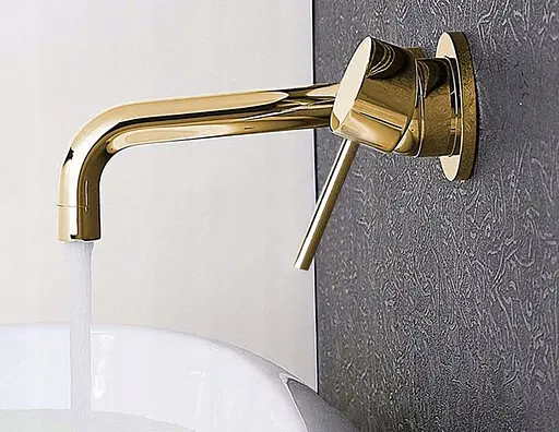 Смеситель для умывальника Rea Lungo gold золотой скрытого монтаж REA-B8559 Золотой - фото 2