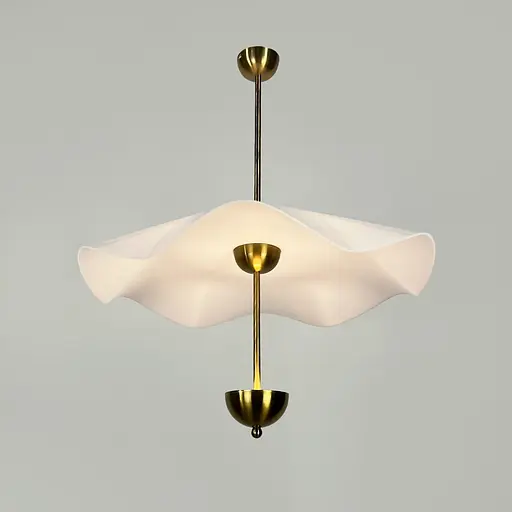 Латунный светильник с белым волнистым плафоном Ø 60 см Ст. SGA3-600-1 AB | Line F - фото 6