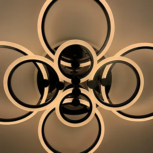 Світлодіодна люстра Senta на 8 кілець в чорному корпусі Line.F A 2374/8 RGB BK - фото 5