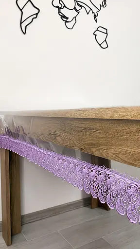 Силиконовая скатерть с лиловым кружевом 7 см 100х100 см - фото 5