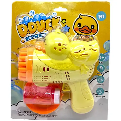 Пистолет с мыльными пузырями 10219 "D.Duck", подсветка, автоматич. принцип работы, на блистере (6981263190261) - фото 1