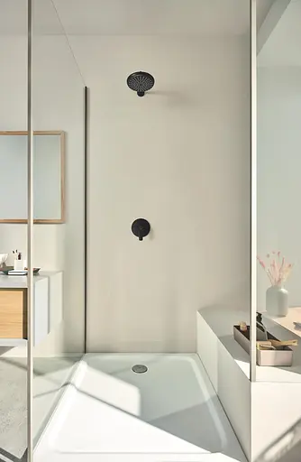 Верхний душ с душевым кронштейном 380, мм 1 режим струи Grohe Tempesta 250 266682430, Черный матовый - фото 5