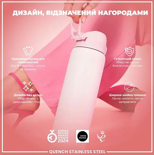 Пляшка для води ION8 металева 1200 мл Stainless Steel Lilac Dusk (I8SS1000LIL2) - фото 4