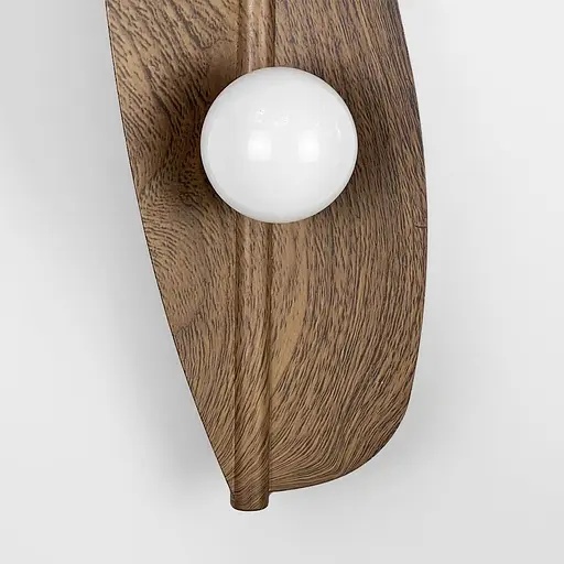 Природне бра у формі витонченого дерев'яного листка 42х13 см Арт. AAC03/420 Line F - фото 5