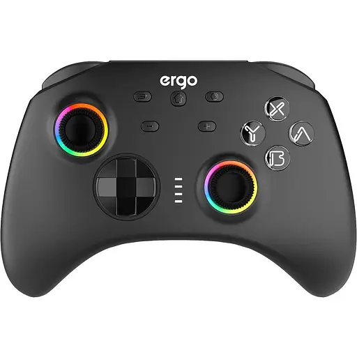 Геймпад Ergo GG04BT беспроводной Bluetooth 5.0/Type-C для ПК/Nintendo Switch/Android TV вибрация 8 кнопок/2 стика/D-Pad RGB подсветка Black