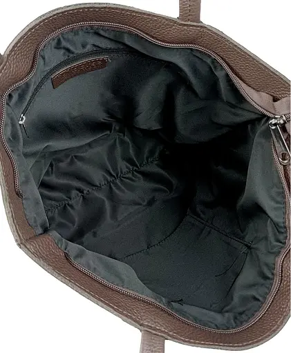 Женская кожаная сумка на двух ручках Borsacomoda темно-коричневая sum0028739 - фото 8