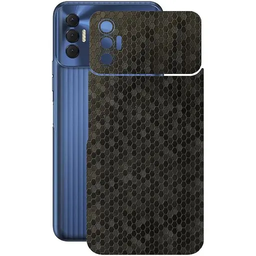 Защитная пленка StatusSKIN для Tecno Spark 8p KG7n Корпус Винил Соты черные - фото 1