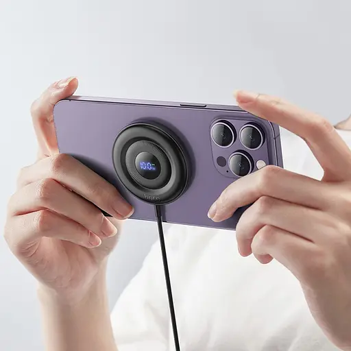 Беспроводное зарядное устройство Hoco CW61 магнитное с цифровым дисплеем черный - фото 5