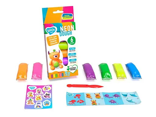 Набір тісту для ліплення "Neon Assorted" TM Lovin 41197, 6 кольорів