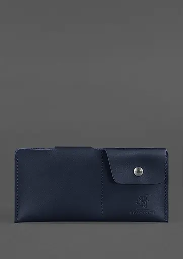 Кожаный портмоне-купюрник 8.0 темно-синий - фото 4