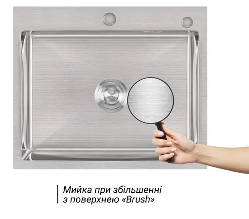 Кухонная мойка Lidz H6050 Brush 3.0/1.0 мм (LIDZH6050BRU3010) - фото 2