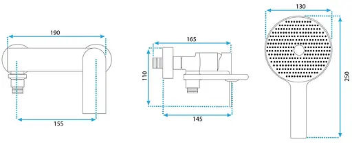 Смеситель для ванны Rea Veneta хром настенный с изливом REA-B6424 Хром - фото 6