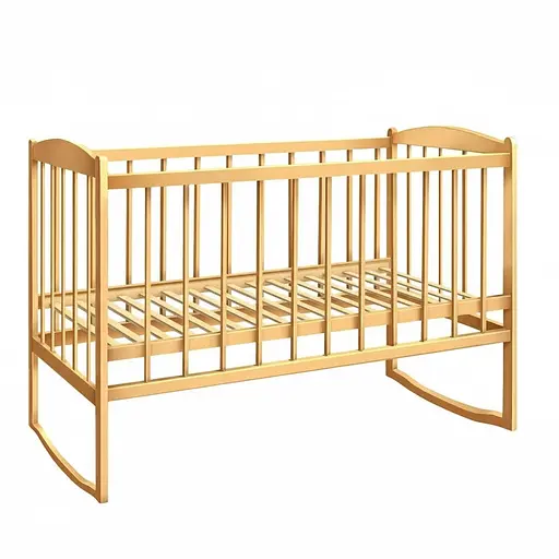 Детская кроватка-качалка Простая светло-коричневый