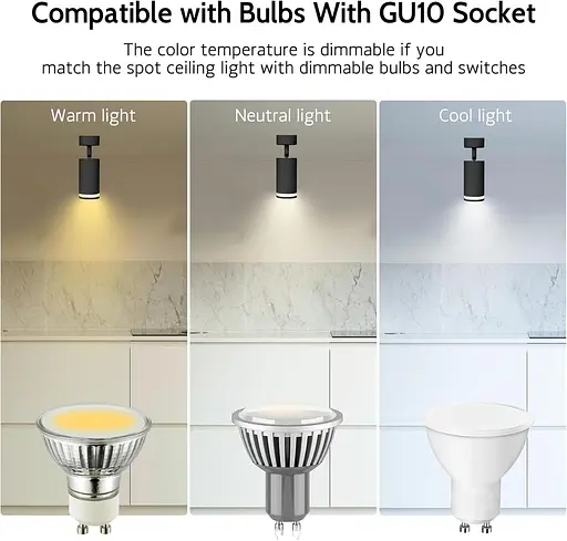 Регулируемый светодиодный светильник GU10 матовый черный - фото 5