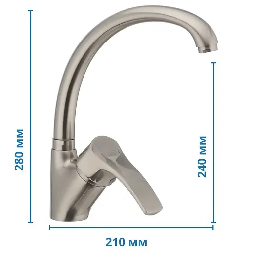 Смеситель для кухни Haiba Focus 011 нержавеющая сталь HB0922 - фото 2