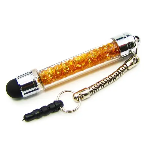 Стилус-брелок ємнісний, із золотистими кристалами - фото 1