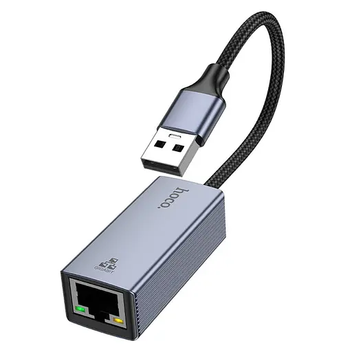 Интернет-адаптер Hoco UA37 1000 Мбит/с USB to RJ45 сетевая карта внешняя - фото 2