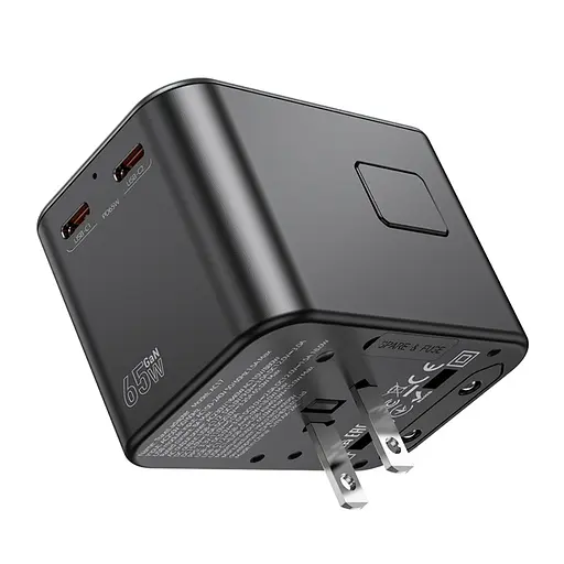 Зарядний пристрій Hoco AC17 USB/ 2 PD Type-C 65W чорний - фото 5