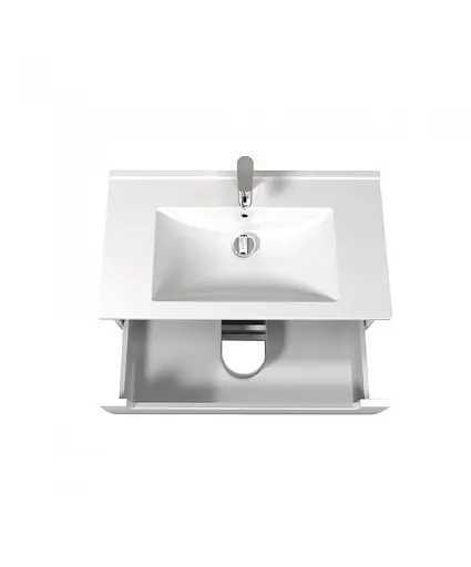 Тумба підвісна Мойдодир Trend 80-A у ванну з Creavit умивальником Su-80 Білий - фото 6