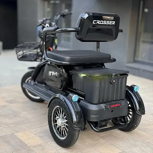 Електроскутер Триколісний Crosser TR1 Pro (1000W, 72V, 20Ah) Чорний - фото 2
