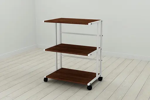 Этажерка на колесиках Ferrum-decor Камило 75x40x60 металл Белый ДСП Венге 16мм (FRD-105483)