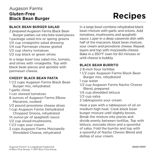 Фарш із чорної квасолі для котлет бургерів Augason farms, 215 порцій, 25 років термін зберігання (101076) - фото 4