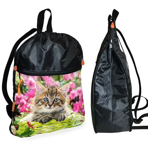 Школьный рюкзак детский с котенком + Сумка для обуви спортивной формы рюкзак-мешок для мальчика (01700) - фото 2