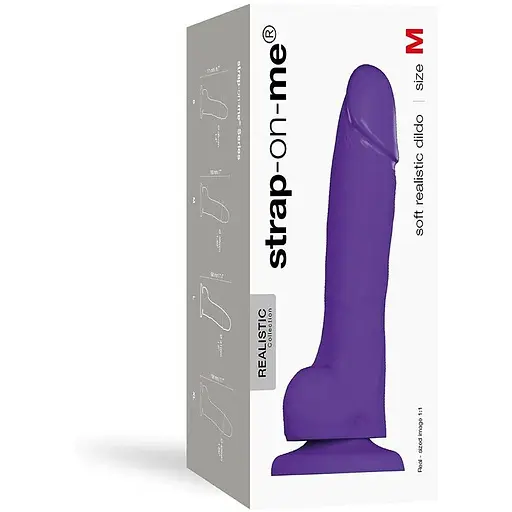 Реалістичний фалоімітатор Strap-On-Me Soft Realistic Dildo Violet - Size M - фото 3
