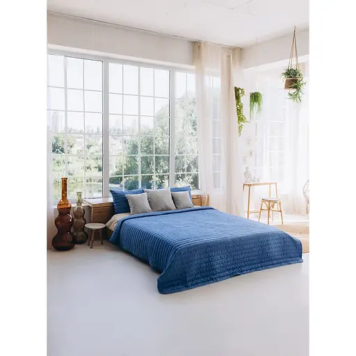 Набір Sonex Nassau: покривало двостороннє 240х220 см + наволочка 70х50 см 2 шт. синій (SO102519) - фото 7