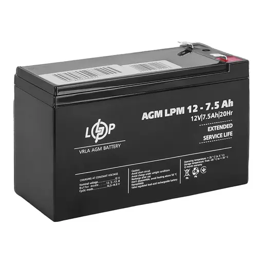 Акумулятор LogicPower AGM LPM 12V - 7.5 Ah (LP3864) - фото 1