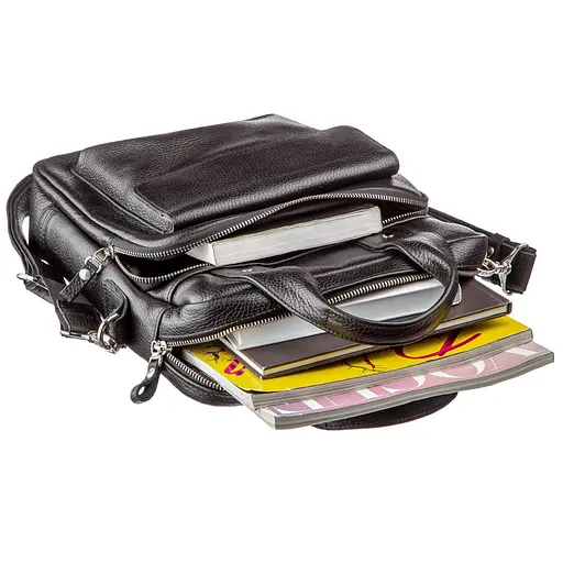 Чоловіча шкіряна сумка SHVIGEL 25х33х7 см sum0012769 - фото 3