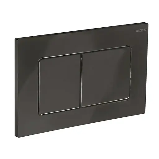 Панель змиву Koer KT-0602-16 пластикова, кнопка квадратна KR5182, Чорний - фото 1