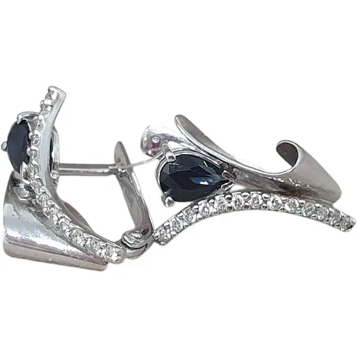 Золоті сережки Ювелір Сервіс з діамантами і сапфірами. 37646090