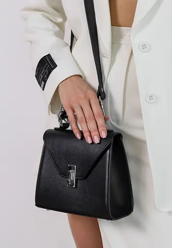 Жіноча шкіряна сумка Futsy Чорна - фото 8