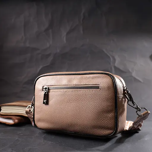 Кожаная сумка Vintage с переплетами 22х14х7.5 см sum0029009 - фото 9